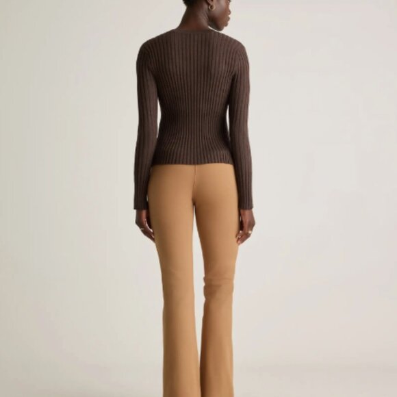 QUINCE Ultra-Stretch Ponte Bootcut Pants - Roasted Pecan, 28" Inseam, Size S - Picture 5 of 6